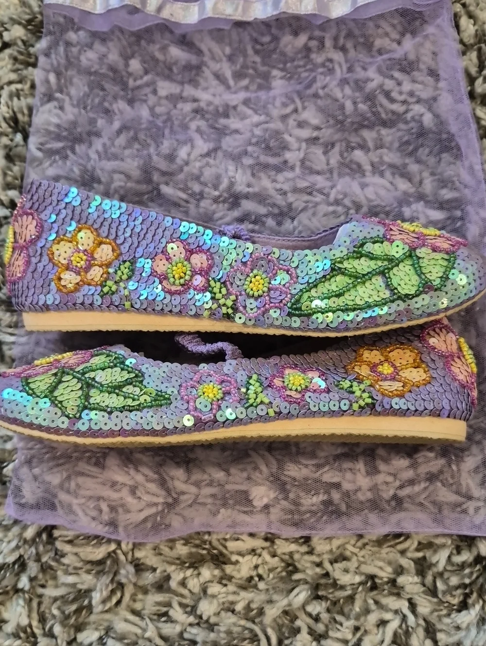 Fairy Dreams Beaded Floral Mary Jane Shoes